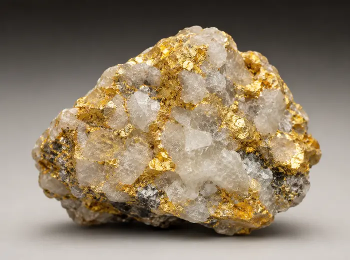Gold mineral specimen representing additional exploration potential
